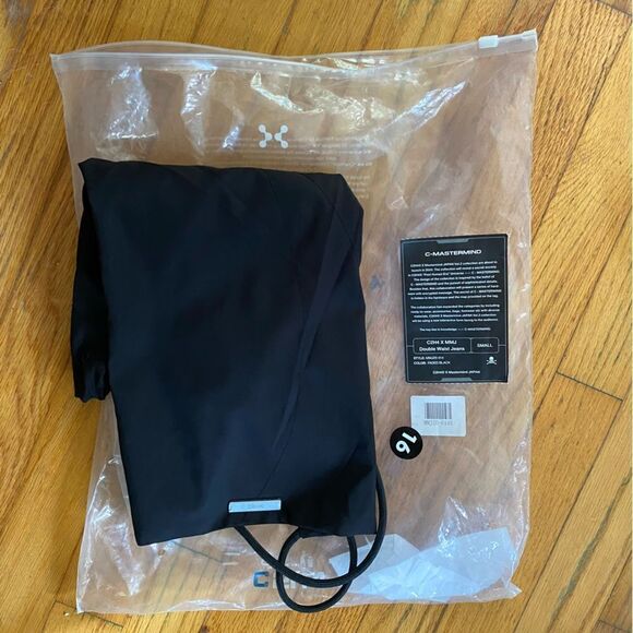 Mastermind Japan x C2H4 jeans double waist skull print chain black NWT S $550 - Picture 10 of 16